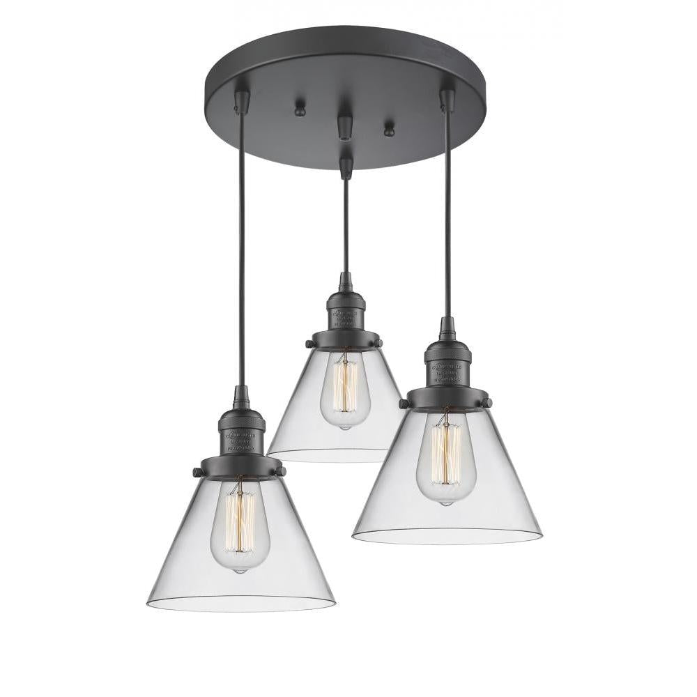 Large Cone 3 Light Multi-Pendant