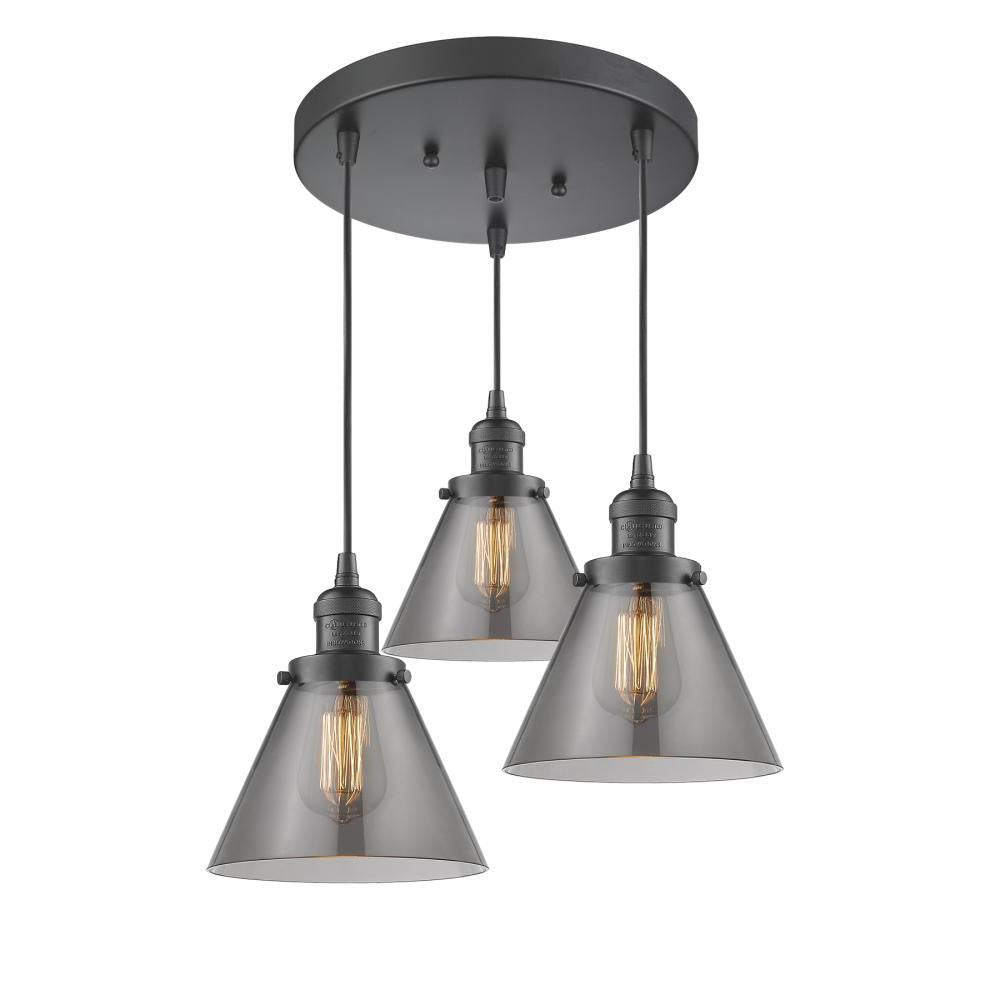 Large Cone 3 Light Multi-Pendant