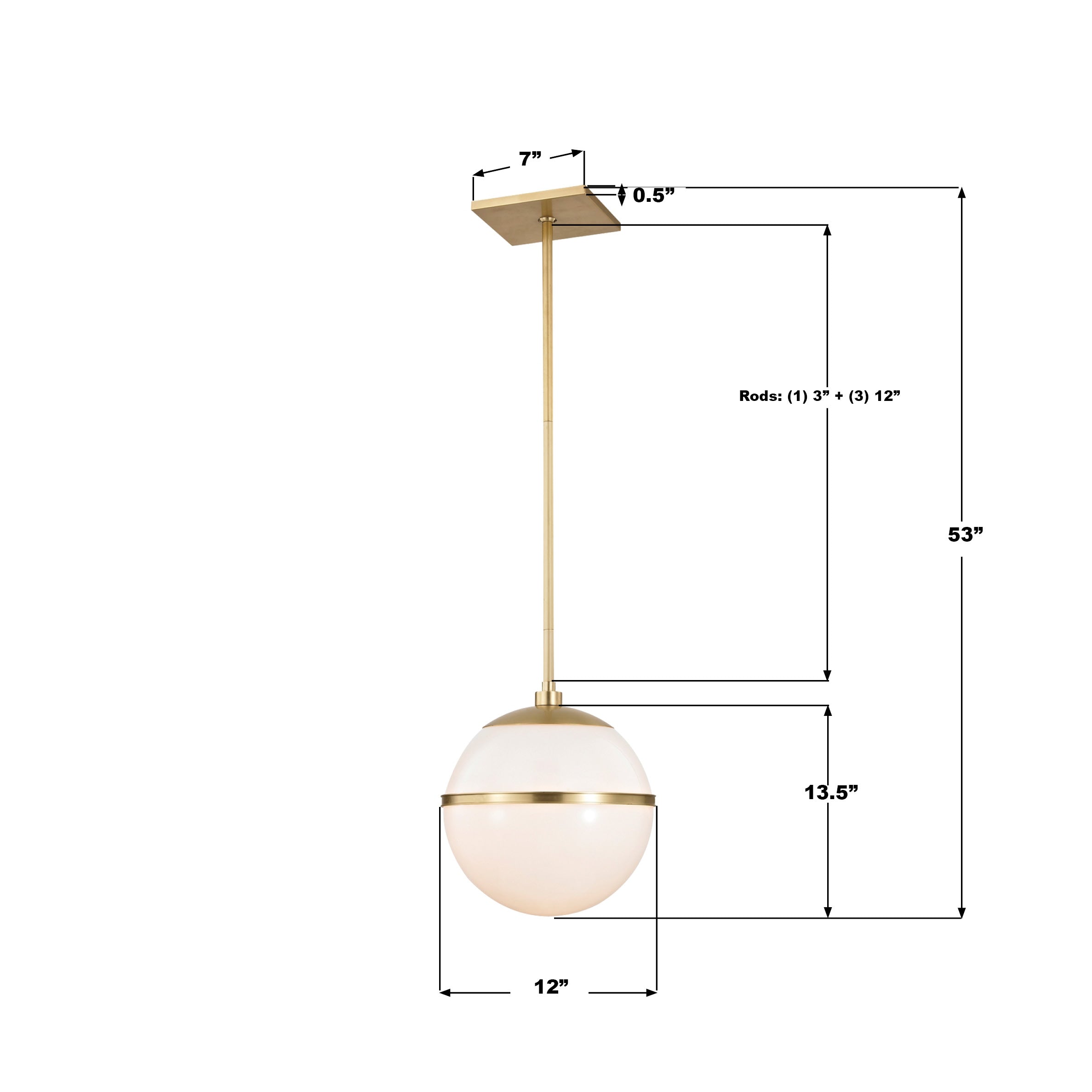 Crystorama Truax 2112-AG – 12 Inch – 1 Light – Pendant Light – Aged Brass – Dry Rated