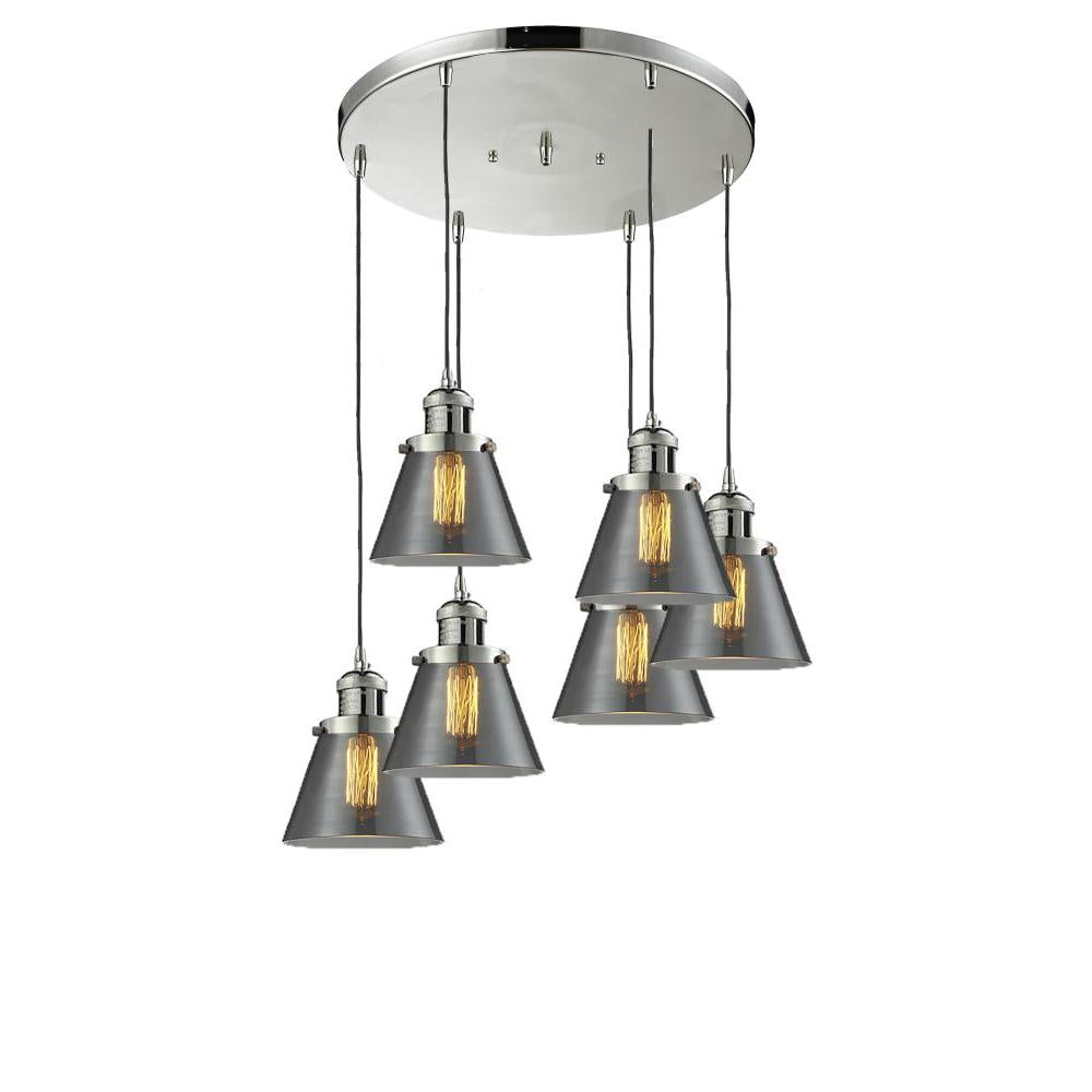 Small Cone 6 Light Multi-Pendant