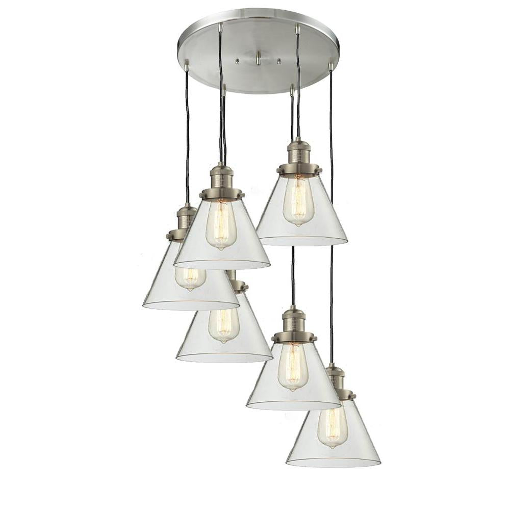 Large Cone 6 Light Multi-Pendant
