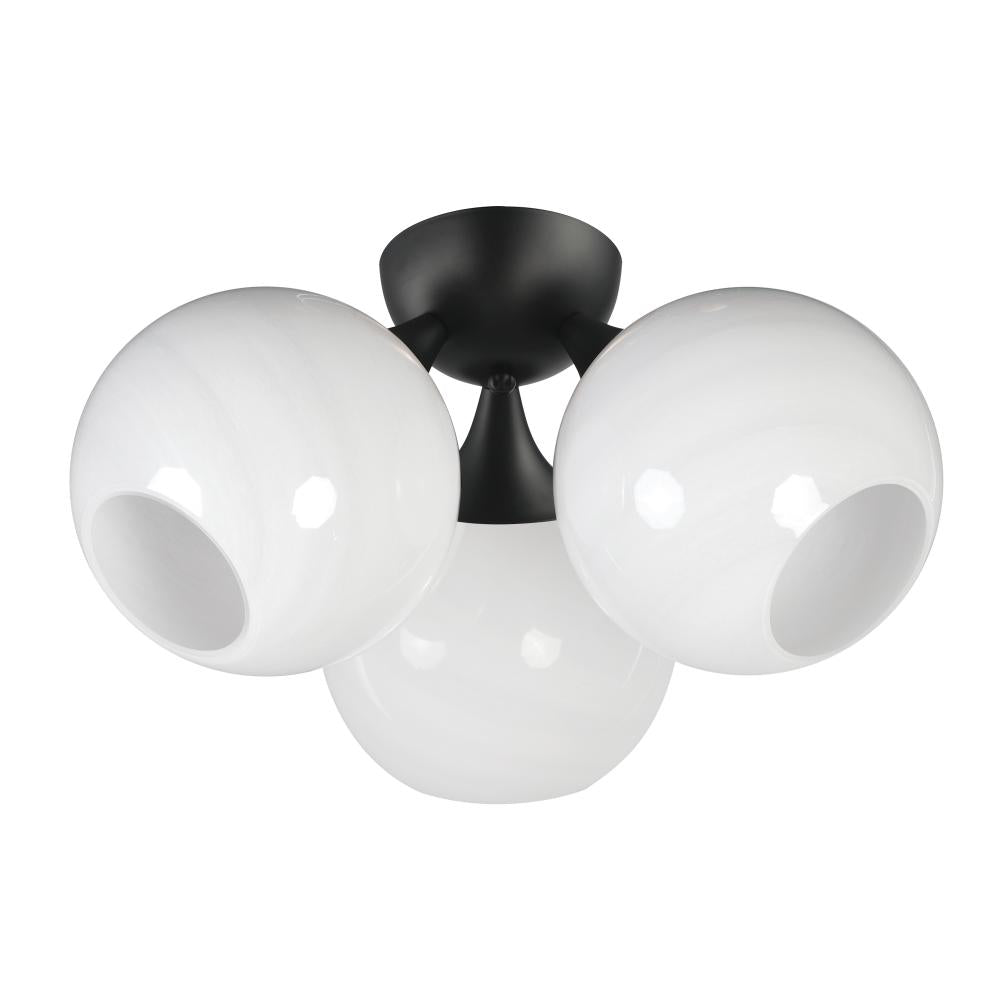 Neve 18.75 Inch Semi Flush Mount Light – Black