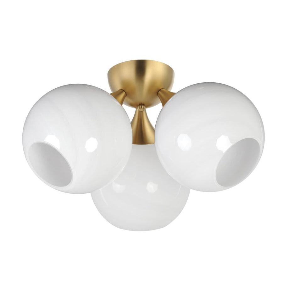 Maxim Lighting 21225MRNAB Neve 18.75 Inch Semi Flush Mount Light – Natural Aged Brass