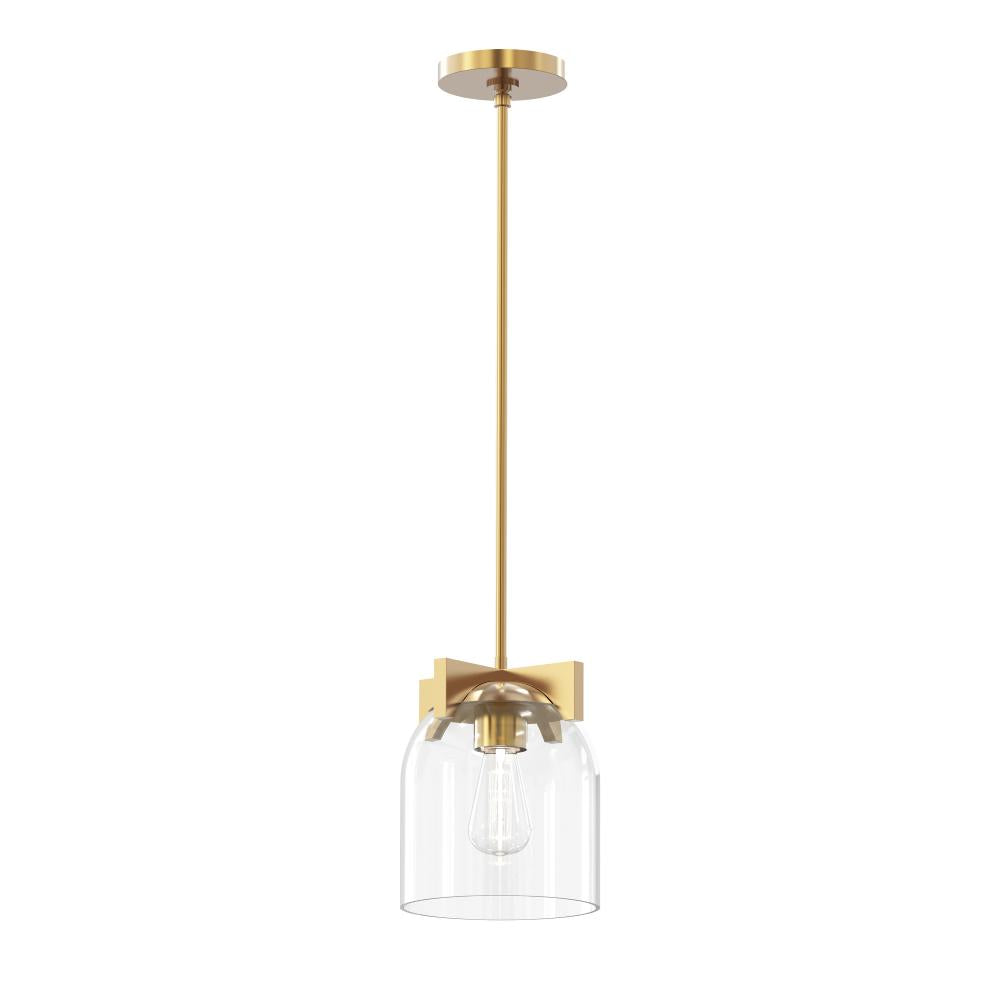 Scoop 8 Inch Semi Flush Mount Light – Natural Aged Brass