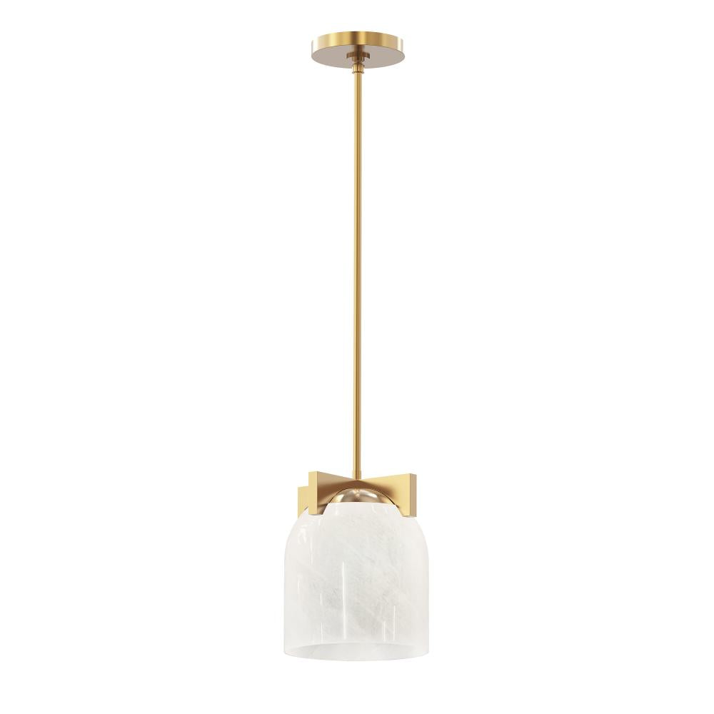 Scoop 8 Inch Semi Flush Mount Light – Natural Aged Brass