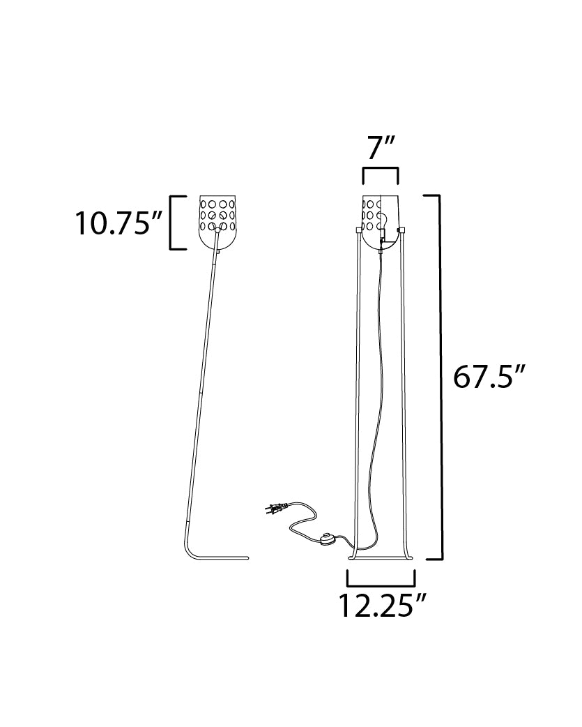 12 Inch Floor Lamp – Black