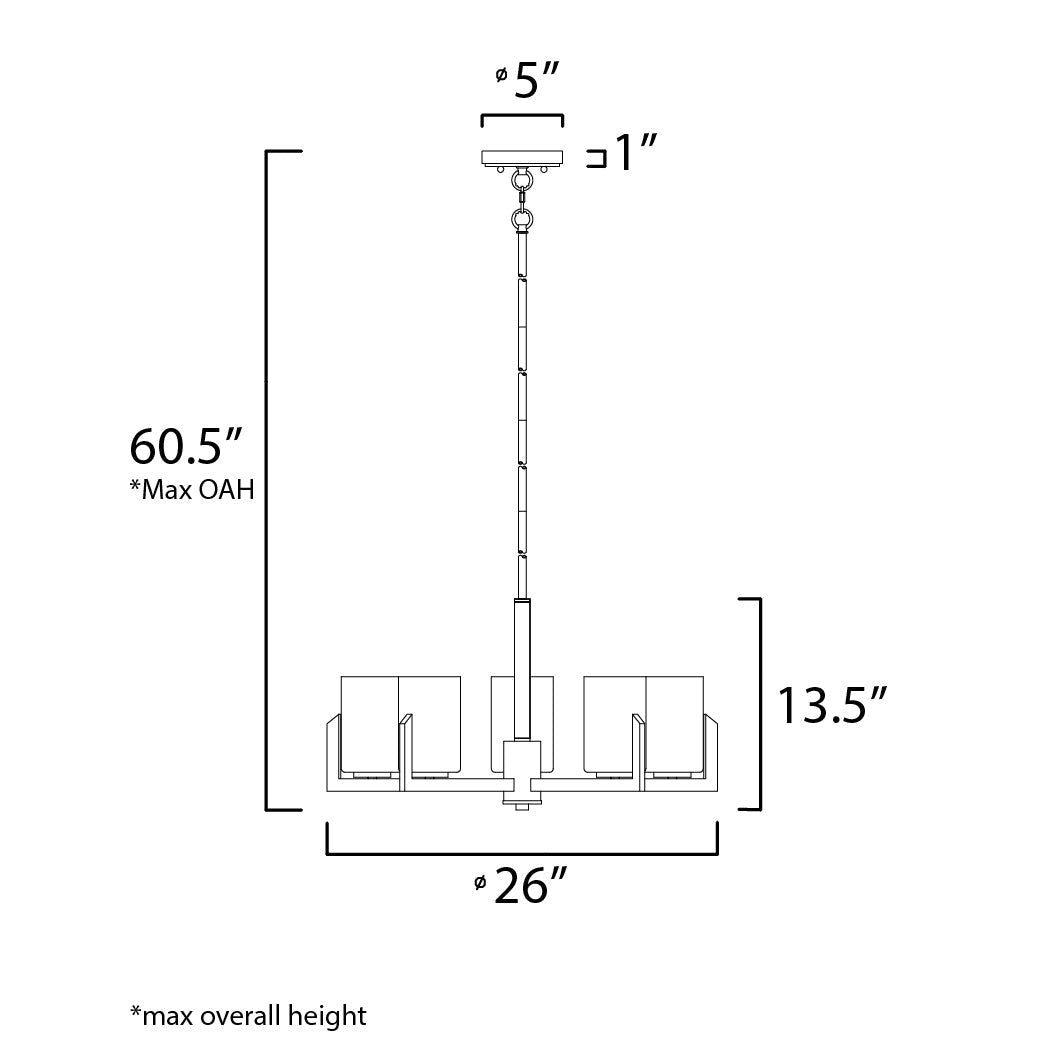 Maxim Lighting DART 21286SWSN Chandelier Transitional - Nickel