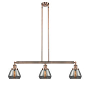 Fulton - 3 Light - 39 inch - Antique Copper - Stem Hung - Adjustable Island Light