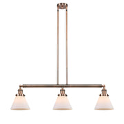 Cone - 3 Light - 40 inch - Antique Copper - Stem Hung - Adjustable Island Light