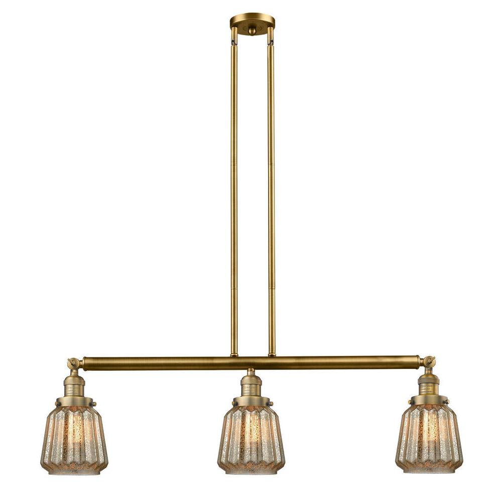 Chatham - 3 Light - 39 inch - Brushed Brass - Stem Hung - Adjustable Island Light
