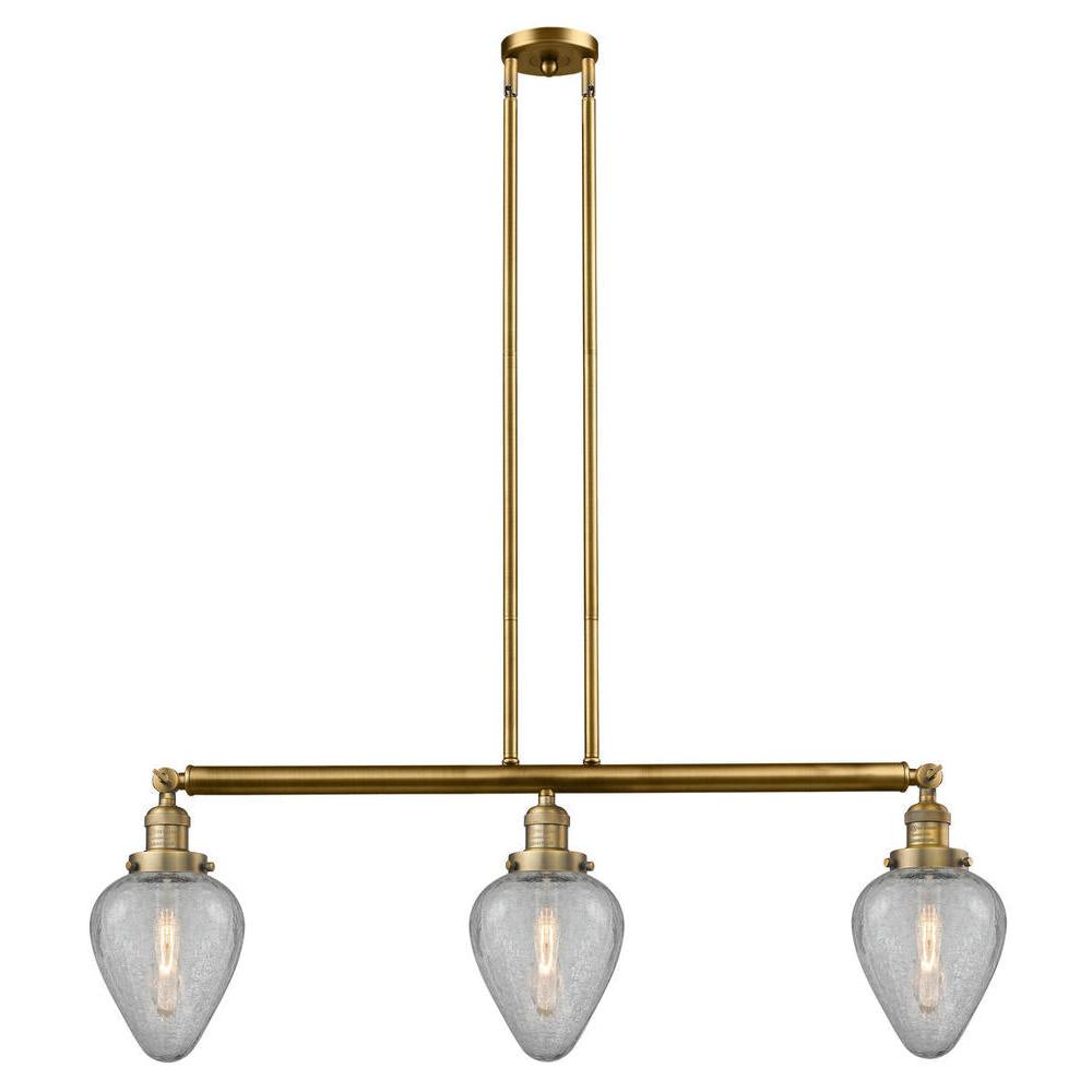 Geneseo - 3 Light - 38 inch - Brushed Brass - Stem Hung - Adjustable Island Light