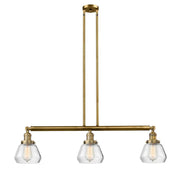 Fulton - 3 Light - 39 inch - Brushed Brass - Stem Hung - Adjustable Island Light