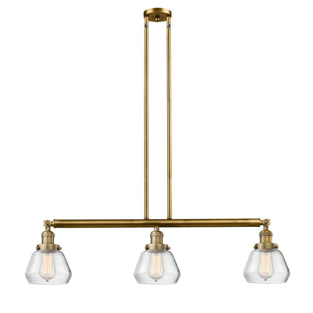 Fulton - 3 Light - 39 inch - Brushed Brass - Stem Hung - Adjustable Island Light