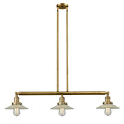 Halophane - 3 Light - 41 inch - Brushed Brass - Stem Hung - Adjustable Island Light