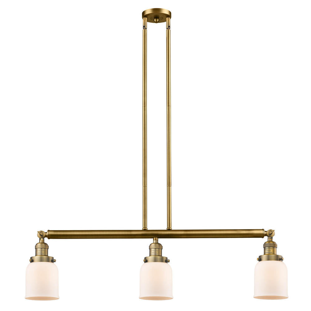 Bell - 3 Light - 38 inch - Brushed Brass - Stem Hung - Adjustable Island Light