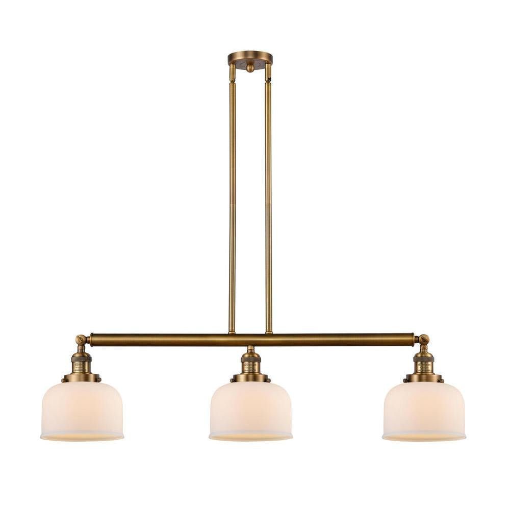 Bell - 3 Light - 41 inch - Brushed Brass - Stem Hung - Adjustable Island Light