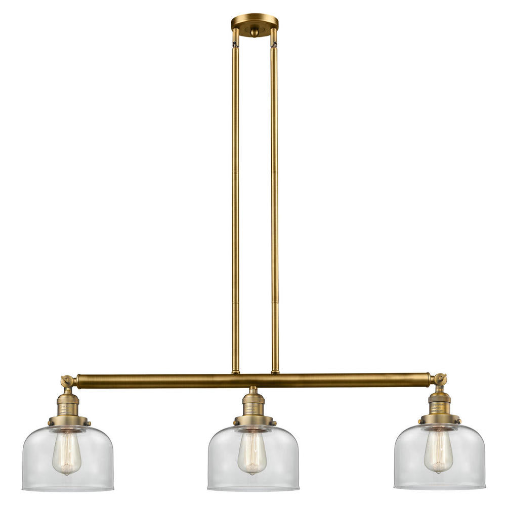Bell - 3 Light - 41 inch - Brushed Brass - Stem Hung - Adjustable Island Light