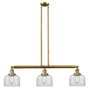 Bell - 3 Light - 41 inch - Brushed Brass - Stem Hung - Adjustable Island Light