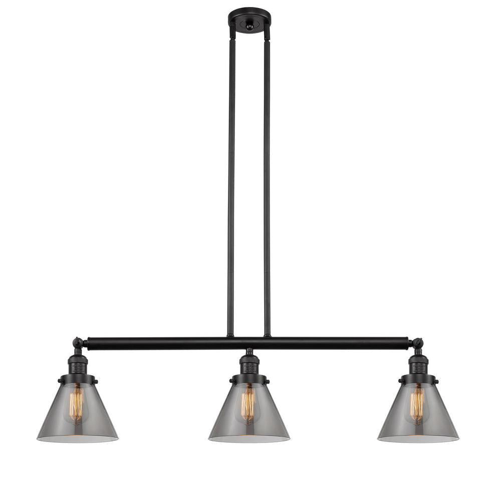 Cone - 3 Light - 40 inch - Oil Rubbed Bronze - Stem Hung - Adjustable Island Light