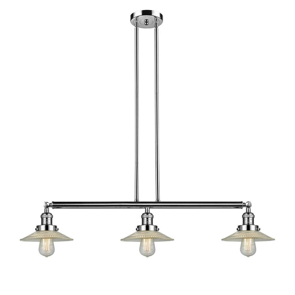 Halophane - 3 Light - 41 inch - Polished Nickel - Stem Hung - Adjustable Island Light
