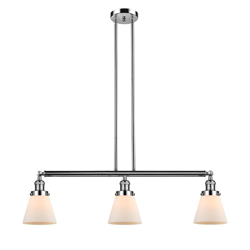 Cone - 3 Light - 39 inch - Polished Nickel - Stem Hung - Adjustable Island Light