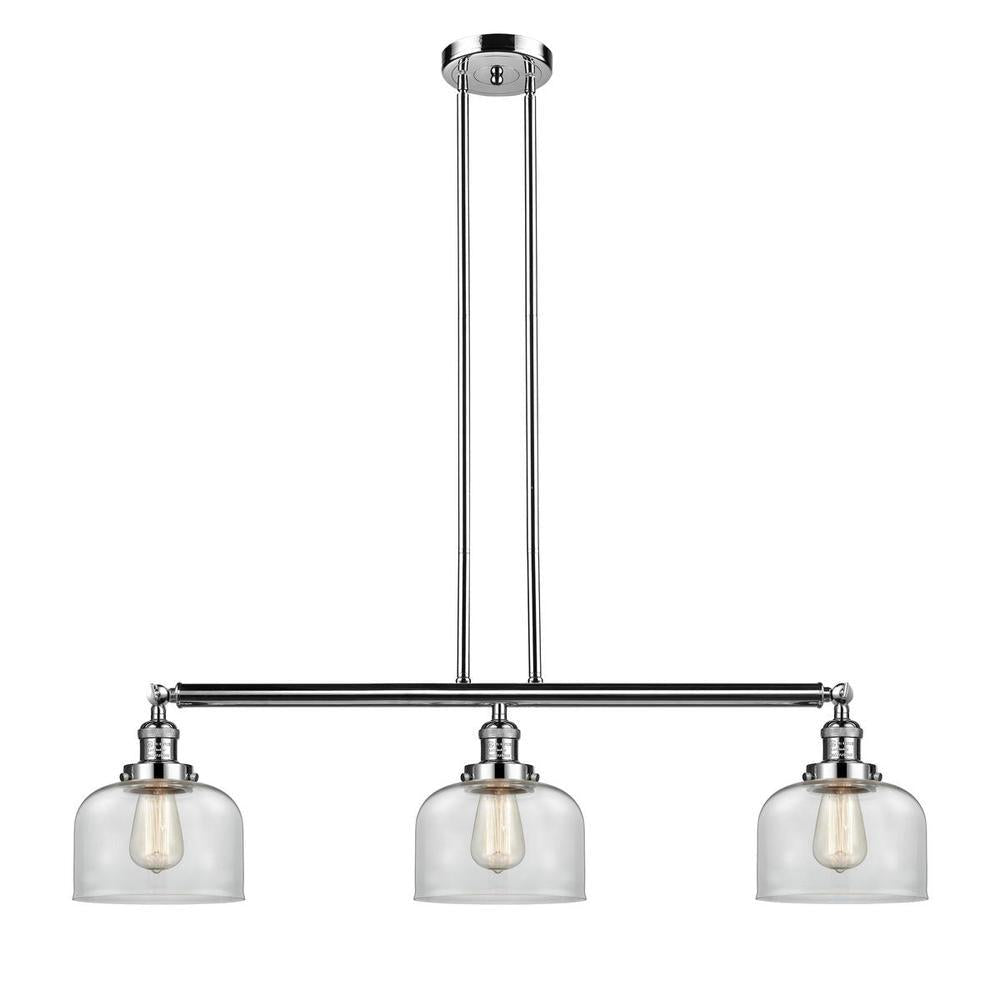 Bell - 3 Light - 41 inch - Polished Nickel - Stem Hung - Adjustable Island Light