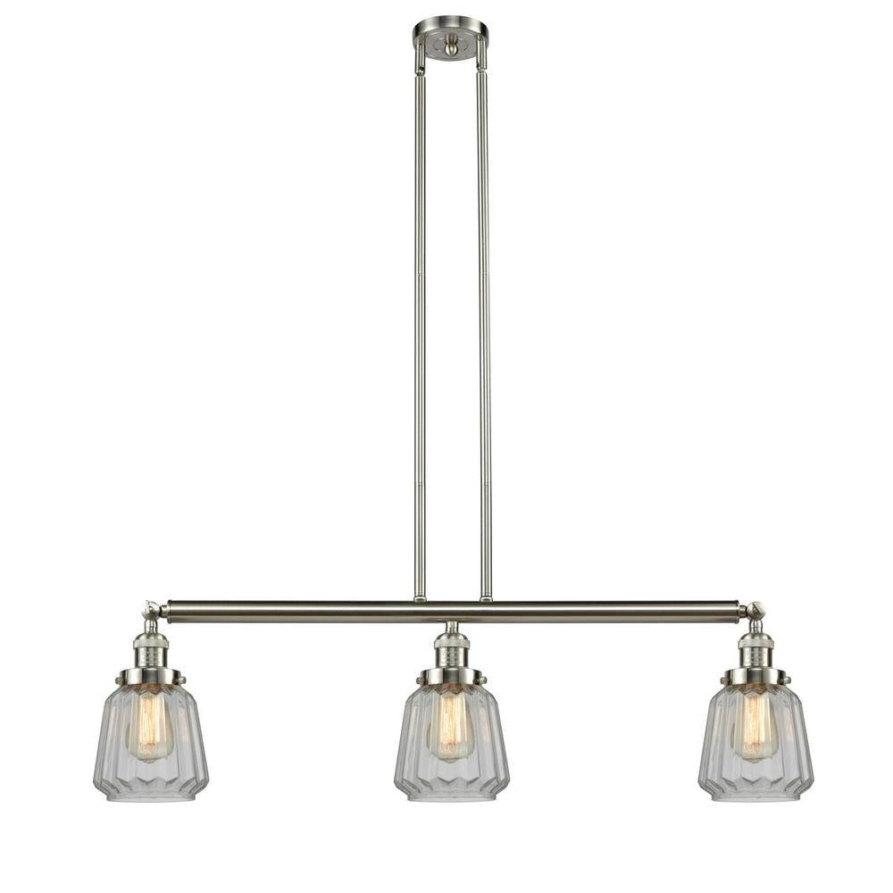 Chatham - 3 Light - 39 inch - Brushed Satin Nickel - Stem Hung - Adjustable Island Light