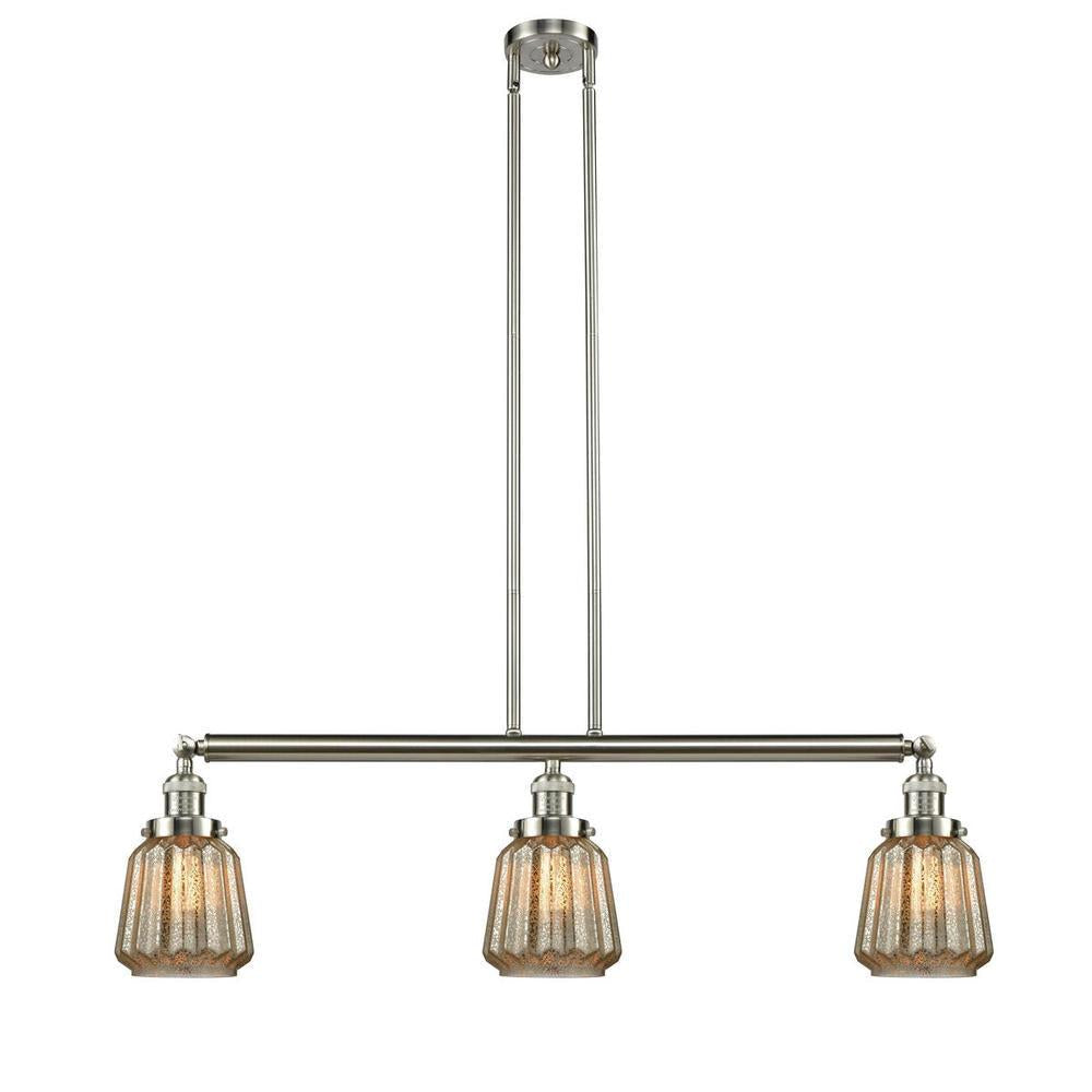 Chatham - 3 Light - 39 inch - Brushed Satin Nickel - Stem Hung - Adjustable Island Light