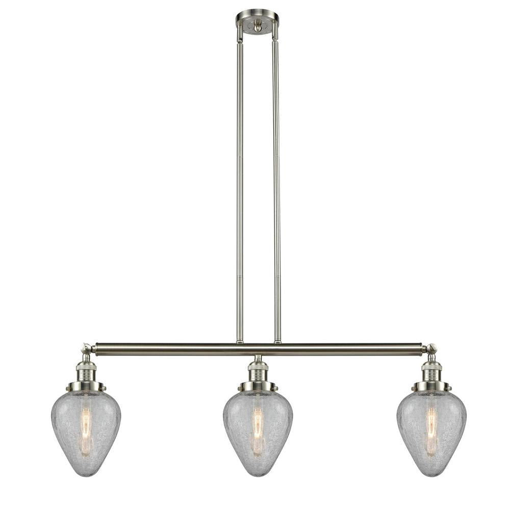 Geneseo - 3 Light - 38 inch - Brushed Satin Nickel - Stem Hung - Adjustable Island Light