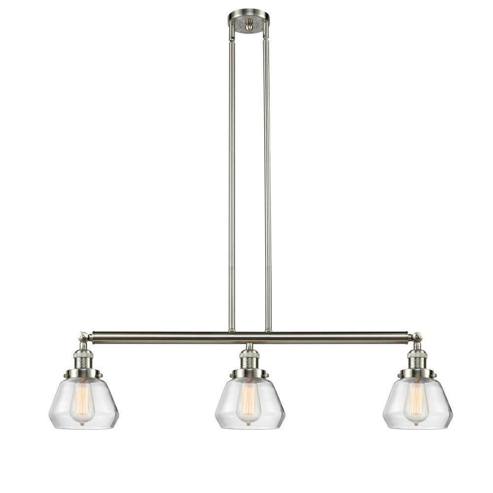 Fulton - 3 Light - 39 inch - Brushed Satin Nickel - Stem Hung - Adjustable Island Light