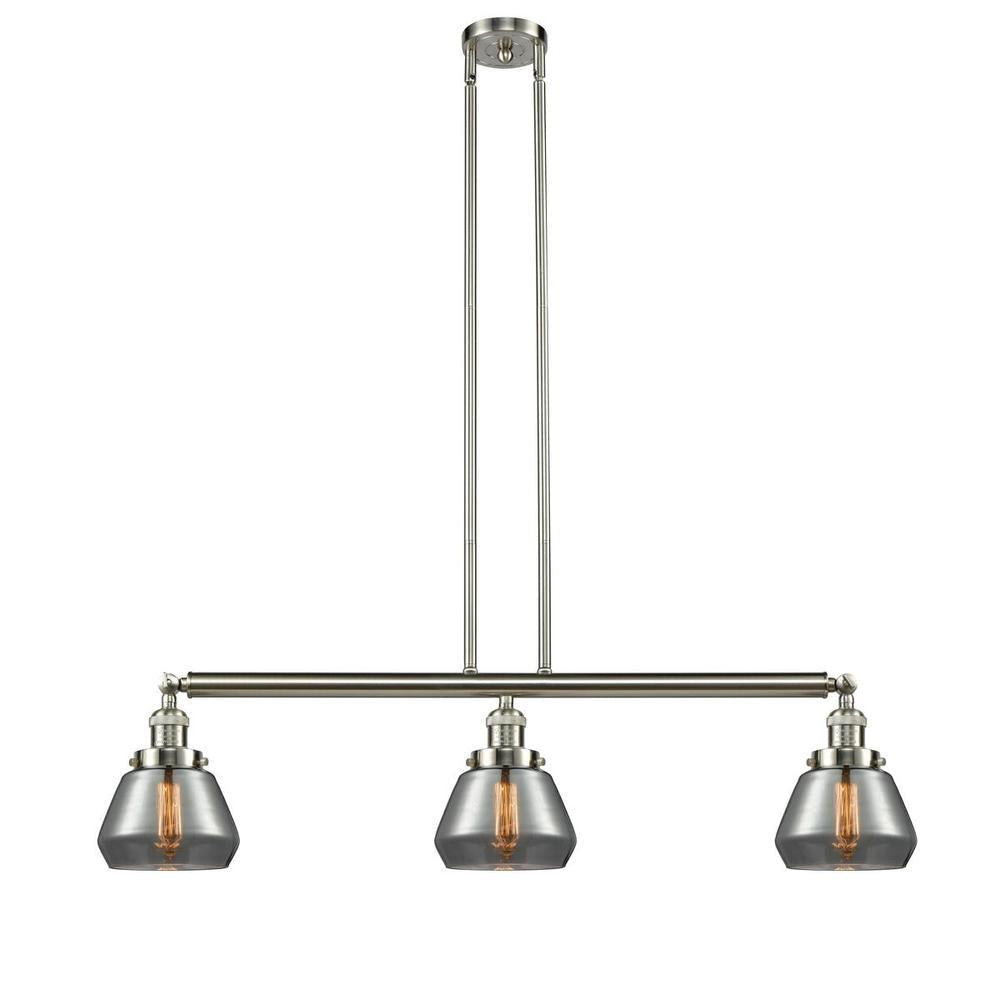 Fulton - 3 Light - 39 inch - Brushed Satin Nickel - Stem Hung - Adjustable Island Light