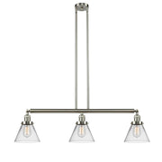 Cone - 3 Light - 40 inch - Brushed Satin Nickel - Stem Hung - Adjustable Island Light