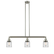 Bell - 3 Light - 38 inch - Brushed Satin Nickel - Stem Hung - Adjustable Island Light
