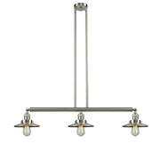 Railroad - 3 Light - 41 inch - Brushed Satin Nickel - Stem Hung - Adjustable Island Light