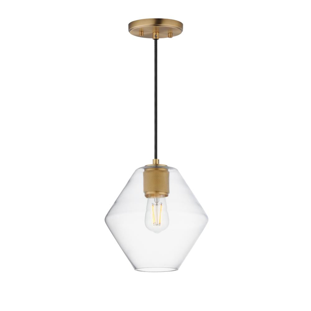 Geode 9.5 Inch Semi Flush Mount Light – Natural Aged Brass