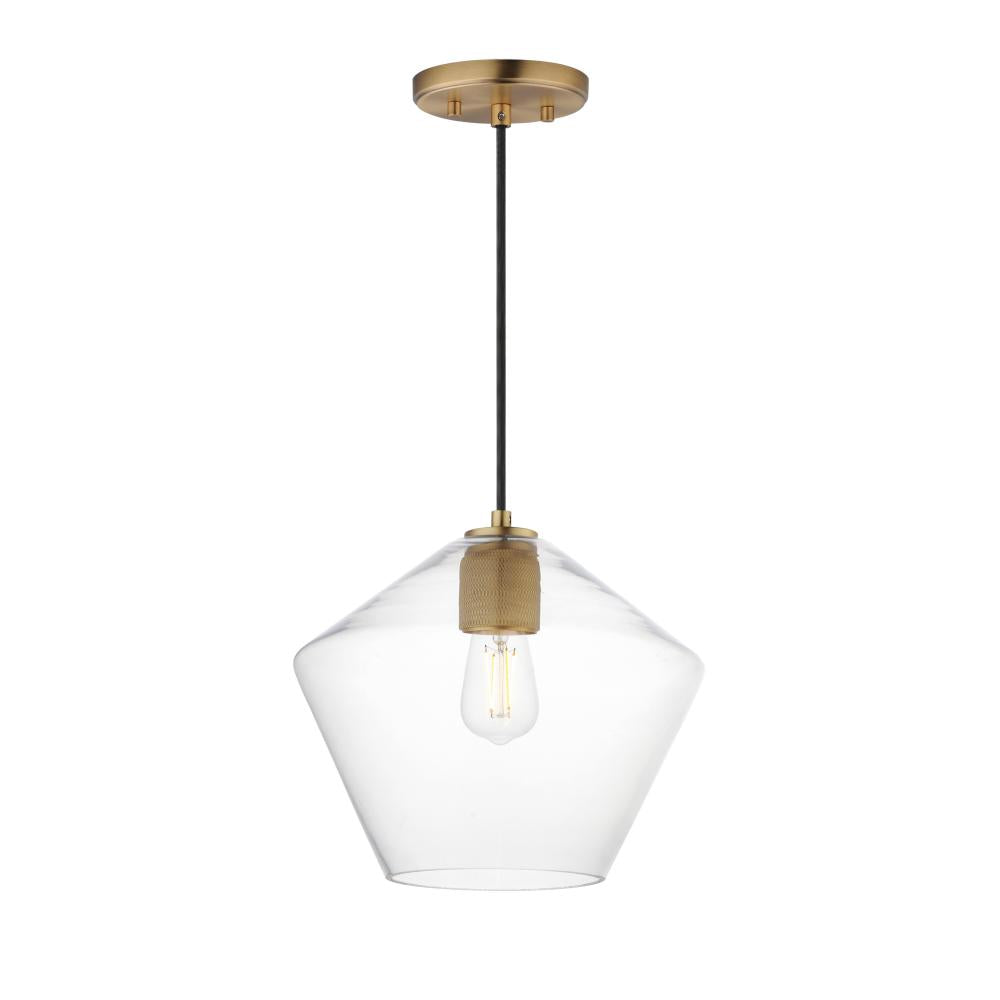 Geode 11.75 Inch Semi Flush Mount Light – Natural Aged Brass