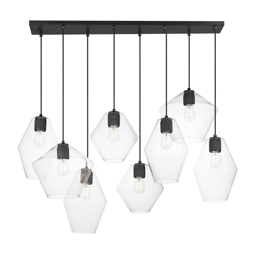 Geode 42.25 Inch 8 Light Pendant – Black