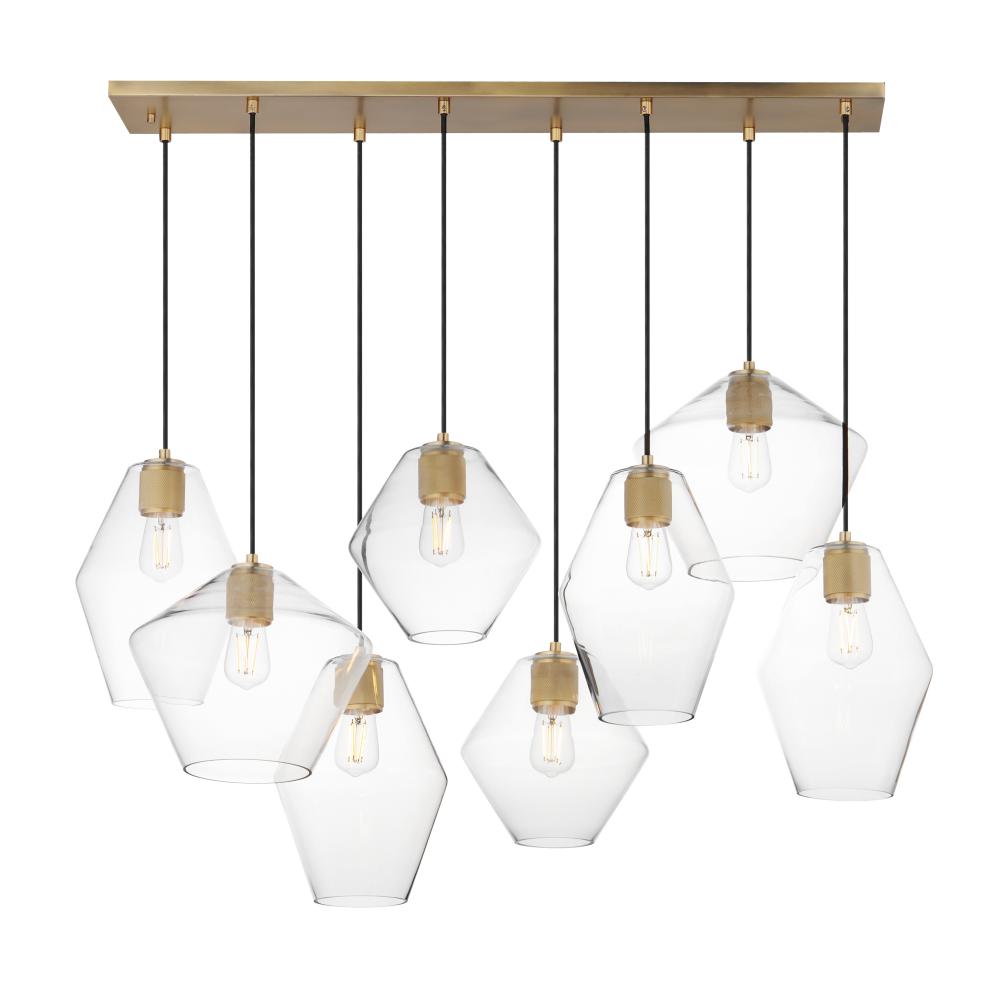 Geode 42.25 Inch 8 Light Pendant – Natural Aged Brass