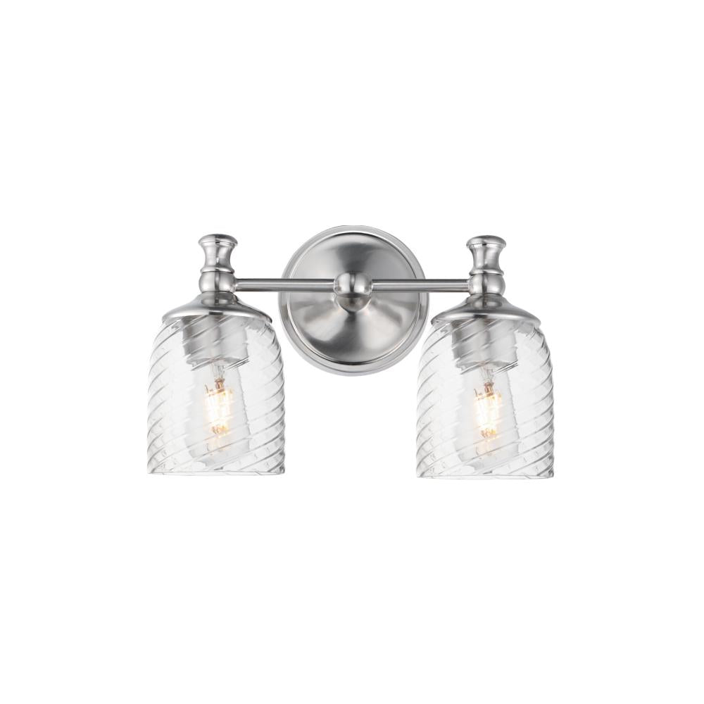 Swirl 14 Inch Bathroom Vanity - Satin Nickel