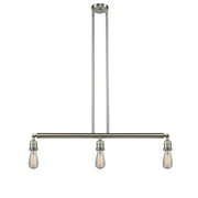 Bare Bulb - 3 Light - 38 inch - Brushed Satin Nickel - Stem Hung - Adjustable Island Light