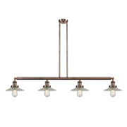Halophane - 4 Light - 53 inch - Antique Copper - Stem Hung - Island Light
