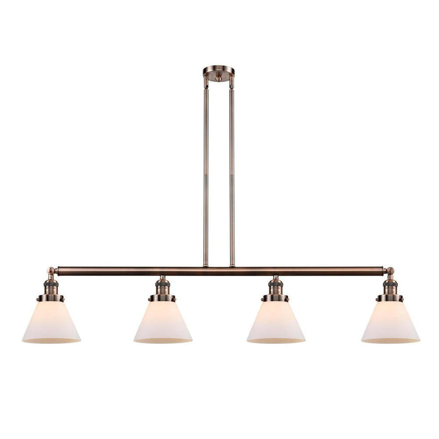 Cone - 4 Light - 52 inch - Antique Copper - Stem Hung - Island Light