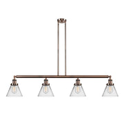 Cone - 4 Light - 52 inch - Antique Copper - Stem Hung - Island Light