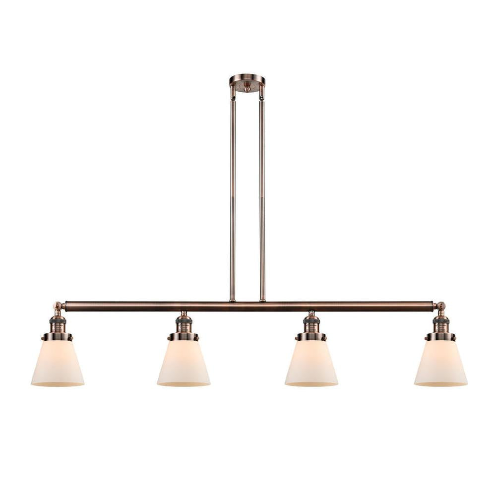 Cone - 4 Light - 51 inch - Antique Copper - Stem Hung - Island Light