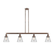 Cone - 4 Light - 51 inch - Antique Copper - Stem Hung - Island Light