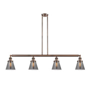 Cone - 4 Light - 51 inch - Antique Copper - Stem Hung - Island Light