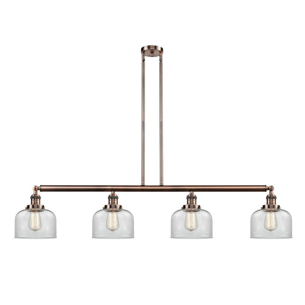 Bell - 4 Light - 53 inch - Antique Copper - Stem Hung - Island Light
