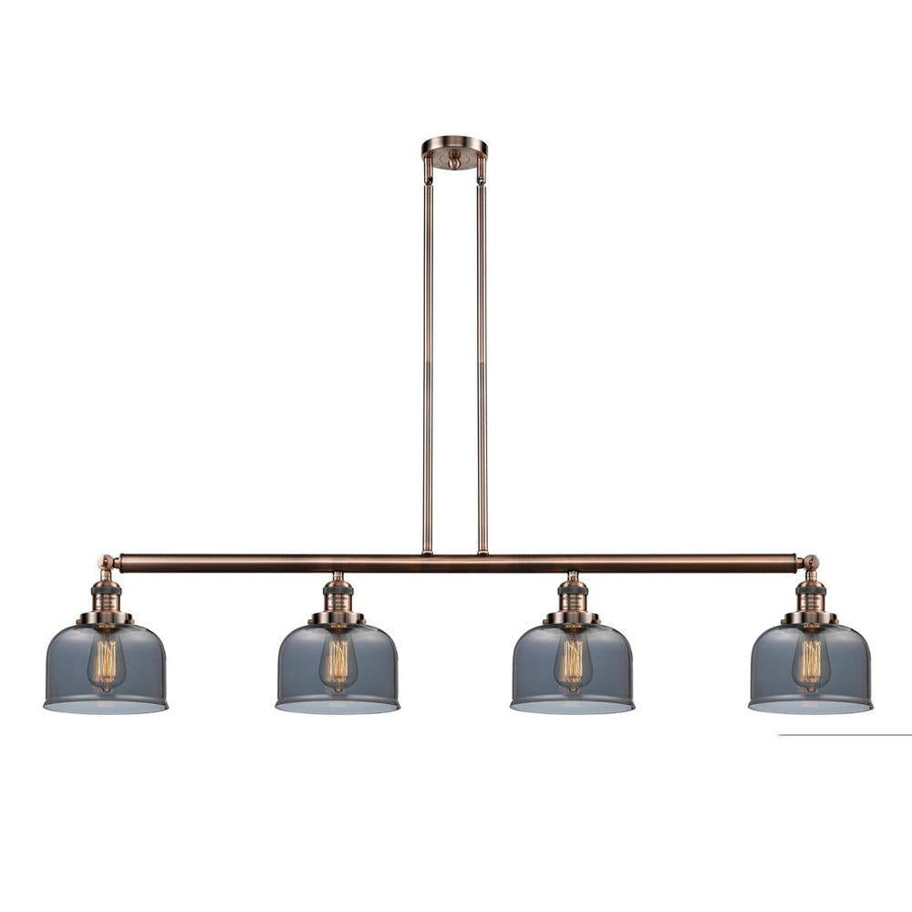 Bell - 4 Light - 53 inch - Antique Copper - Stem Hung - Island Light
