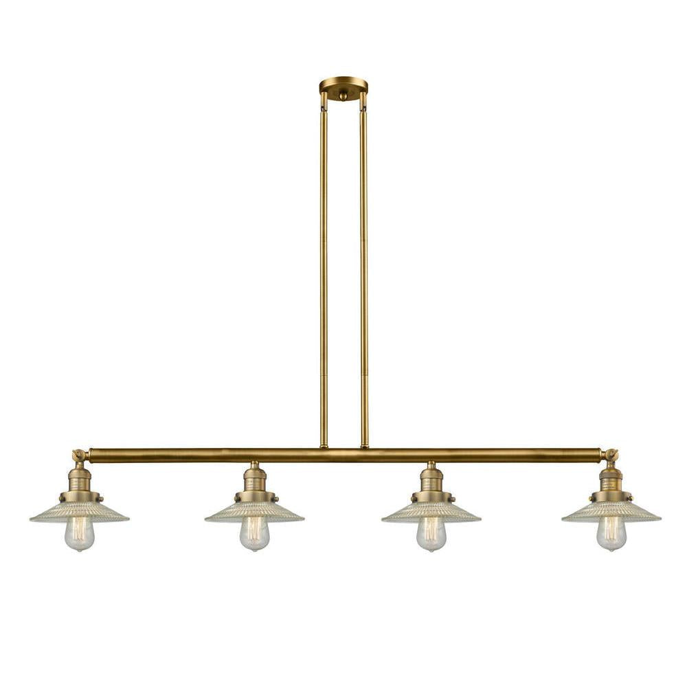Halophane - 4 Light - 53 inch - Brushed Brass - Stem Hung - Adjustable Island Light