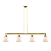 Cone - 4 Light - 51 inch - Brushed Brass - Stem Hung - Adjustable Island Light